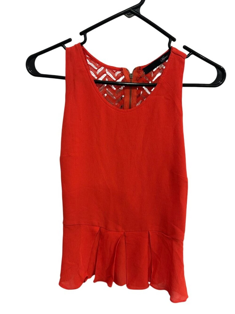 Sugarlips XS Red Sleeveless Peplum Top Lace Back Rear Zip Romanticcore NWT